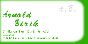 arnold birik business card